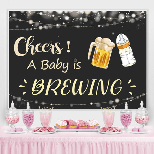 Lofaris A Baby Is Brewing Beer Cheers Shower Backdrop