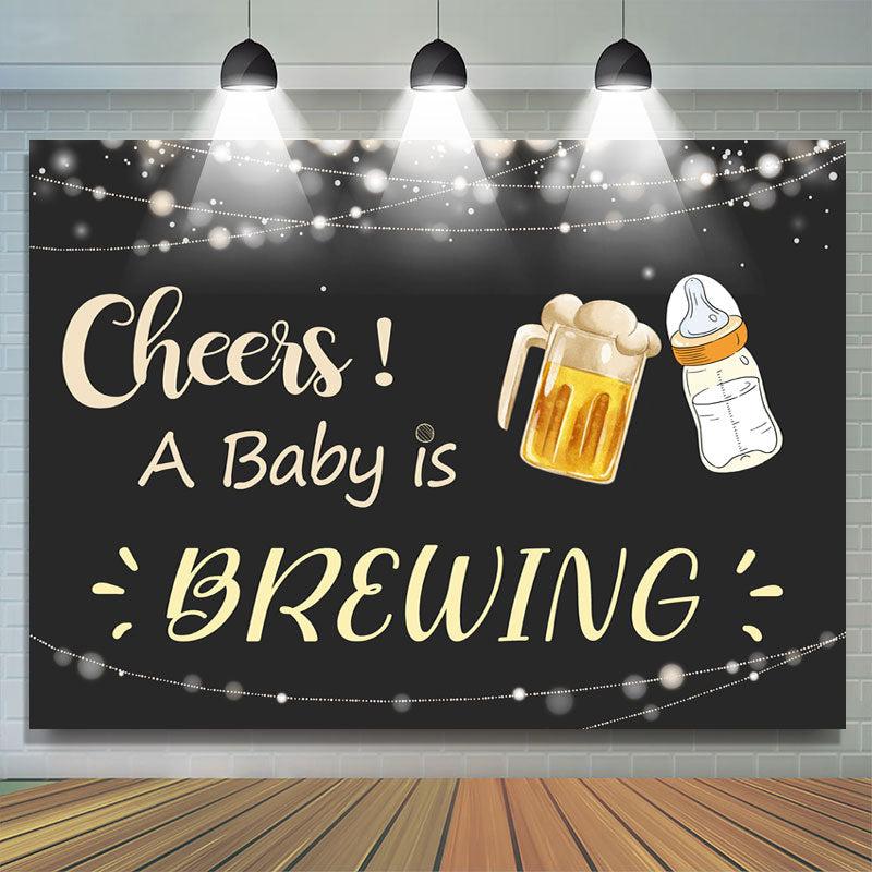 Lofaris A Baby Is Brewing Beer Cheers Shower Backdrop