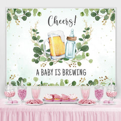 Lofaris A Baby is Brewing Feeding Bottle and Beer Shower Backdrop
