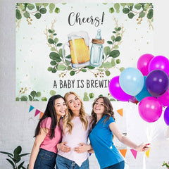 Lofaris A Baby is Brewing Feeding Bottle and Beer Shower Backdrop