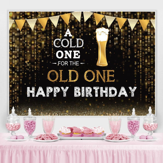 Lofaris A Cold One for The Old Beer Party Backdrop Man