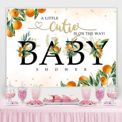 Lofaris A Cute Baby Orange Is On the Way Backdrop for Shower