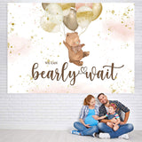 Load image into Gallery viewer, Lofaris A Cute Teddy Bear with Balloons Baby Shower Backdrop