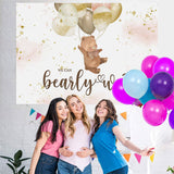 Load image into Gallery viewer, Lofaris A Cute Teddy Bear with Balloons Baby Shower Backdrop