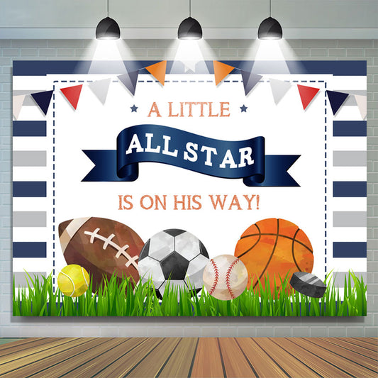 Lofaris A Little All Star Is On His Way Baby Shower Backdrop