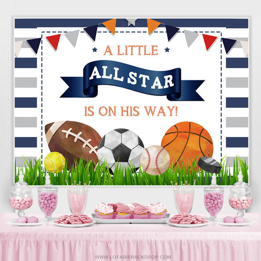 Lofaris A Little All Star Is On His Way Baby Shower Backdrop