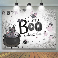 Lofaris A Little Boo Is Almost Due Halloween Baby Shower Backdrop