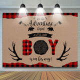 Load image into Gallery viewer, Lofaris A Little Boy Is On His Way Wood Baby Shower Backdrop