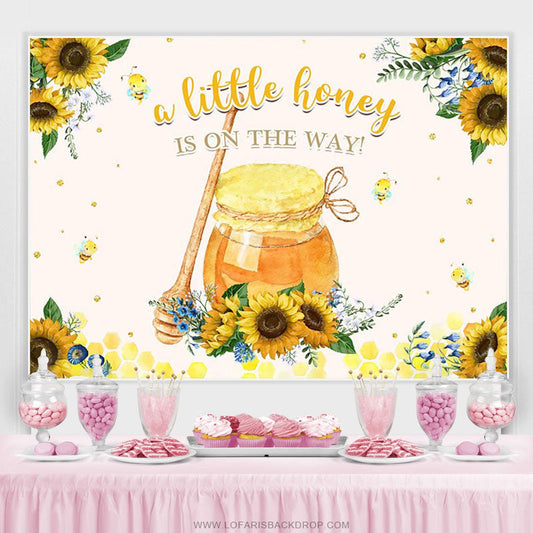 Lofaris A Little Honey Is On The Way Backdrop For Baby Shower