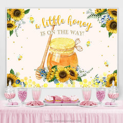 Lofaris A Little Honey Is On The Way Backdrop For Baby Shower