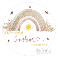 Lofaris A Little Ray Of Sunshine Round Baby Shower Backdrop