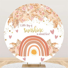 Lofaris A Little Ray Sunshine Is Almost Here Birthday Round Backdrop