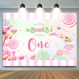 Load image into Gallery viewer, Lofaris A Little Sweet Is Turning 1st Happy Birthday Backdrop