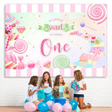 Load image into Gallery viewer, Lofaris A Little Sweet Is Turning 1st Happy Birthday Backdrop