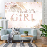 Load image into Gallery viewer, Lofaris A Sweet Little Girl Floralpink Baby Shower Backdrop