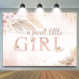 Load image into Gallery viewer, Lofaris A Sweet Little Girl Floralpink Baby Shower Backdrop
