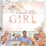 Load image into Gallery viewer, Lofaris A Sweet Little Girl Floralpink Baby Shower Backdrop