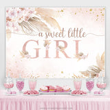 Load image into Gallery viewer, Lofaris A Sweet Little Girl Floralpink Baby Shower Backdrop