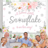 Load image into Gallery viewer, Lofaris A Sweet Snowflake Is On Her Way Baby Shower Backdrop