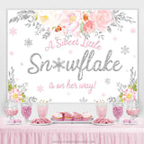 Load image into Gallery viewer, Lofaris A Sweet Snowflake Is On Her Way Baby Shower Backdrop