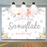 Load image into Gallery viewer, Lofaris A Sweet Snowflake Is On Her Way Baby Shower Backdrop