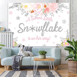 Load image into Gallery viewer, Lofaris A Sweet Snowflake Is On Her Way Baby Shower Backdrop