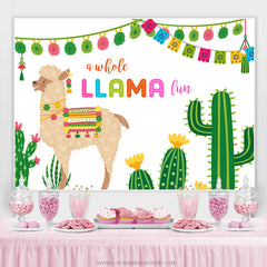 Lofaris A Whole Llama Fun Themed Colorful Birthday Backdrop