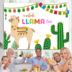 Lofaris A Whole Llama Fun Themed Colorful Birthday Backdrop