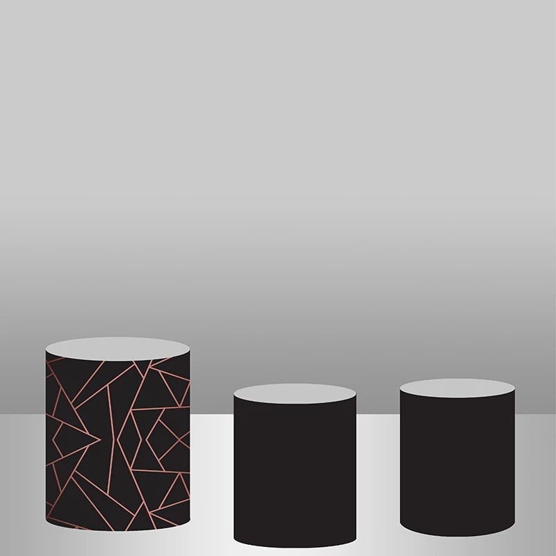 Lofaris Abstract Black And Pink Backdrop Cake Table Cover Kit