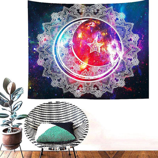 Lofaris Abstract Floral Mandala Pattern Galaxy Wall Tapestry