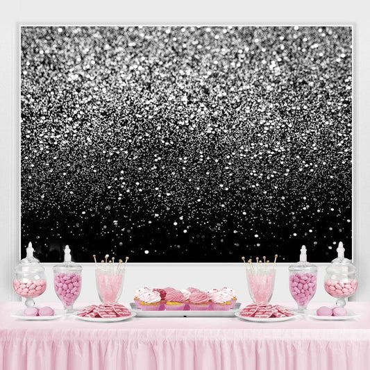 Lofaris Abstract Silver Bokeh Spots Birthday Party Backdrop