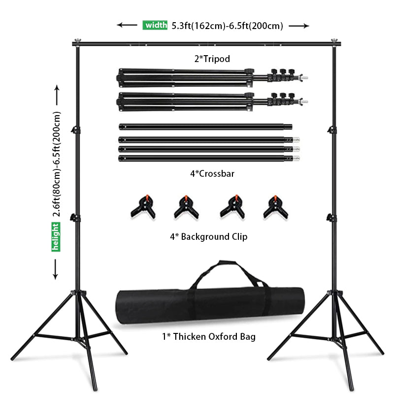 Lofaris Adjustable 6.5x6.5ft/2x2m Photo Backdrop Background Stand With Carry Bag