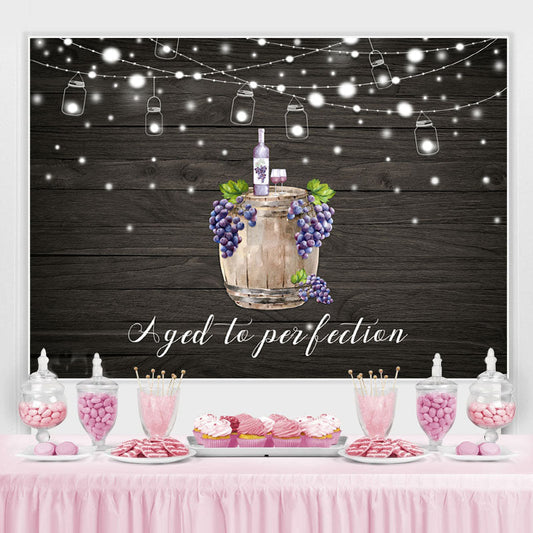 Lofaris Aged to Perfection Grape Board Photo Backdrop for Birthday