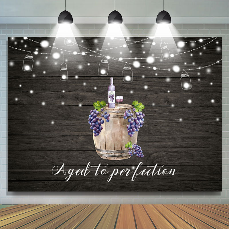 Lofaris Aged to Perfection Grape Board Photo Backdrop for Birthday
