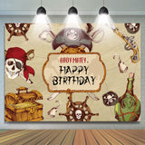 Load image into Gallery viewer, Lofaris Ahoy Matey Horrible Halloween Happy Birthday Backdrop