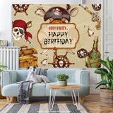 Load image into Gallery viewer, Lofaris Ahoy Matey Horrible Halloween Happy Birthday Backdrop