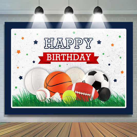 Lofaris All Star Theme Happy Birthday Backdrop For Boys