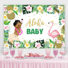 Lofaris Aloha Flamingo Girls Baby Shower Backdrop Summer Party