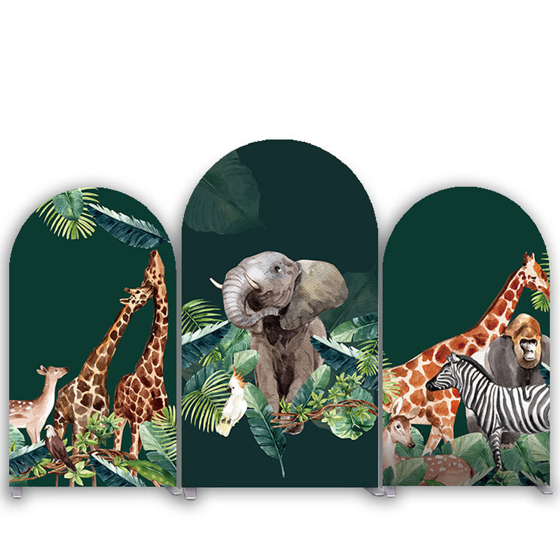 Lofaris Animal Forest Walking Birthday Arch Backdrop Kit