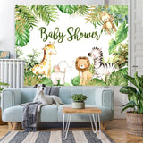 Load image into Gallery viewer, Lofaris Animals Jungle Baby Shower Photogarphy Backdrop for Boy