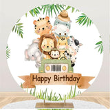 Load image into Gallery viewer, Lofaris Animals On The Car Circle Happy Birthday Backdrop