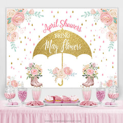 Lofaris April Shower Bring May Flowers Glitter Baby Backdrop