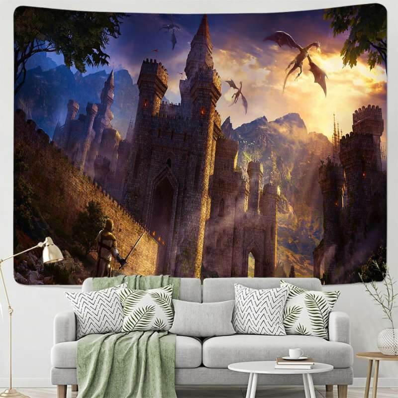 Lofaris Architecture Mountain 3D Printed Trippy Wall Tapestry