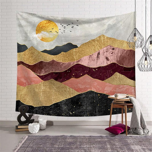 Lofaris Art Decor Abstract Mountain Landscape Wall Tapestry