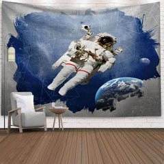 Lofaris Astronaut And Earth Galaxy Novelty Trippy Wall Tapestry