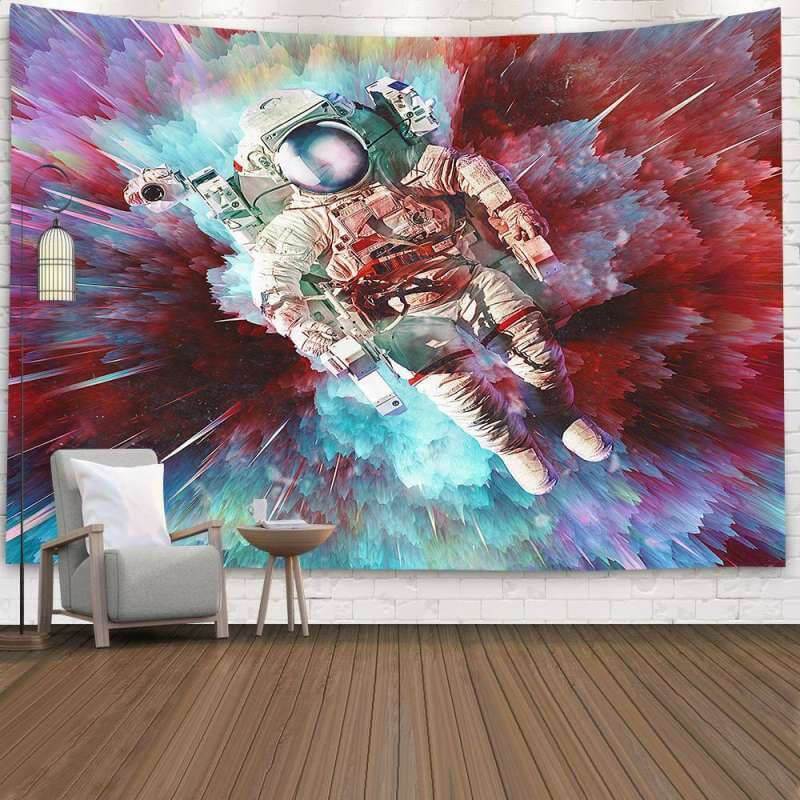 Lofaris Astronaut Explosion Trippy Novelty 3D Printed Wall Tapestry