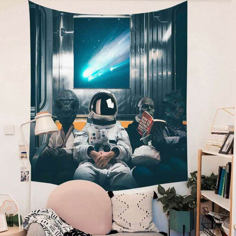 Lofaris Astronauts And Monsters Trippy Novelty Wall Tapestry