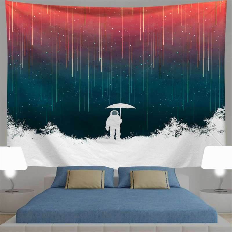 Lofaris Astronauts And Rain Galaxy Novelty Still Life Wall Tapestry