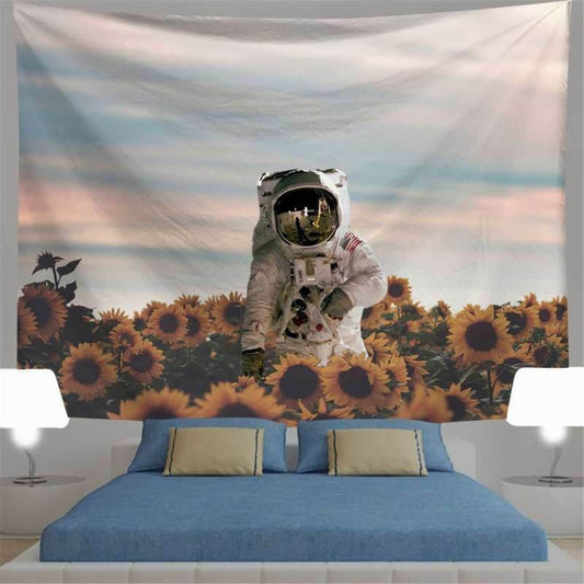 Lofaris Astronauts Floral Novelty Still Life Wall Tapestry