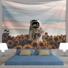 Lofaris Astronauts Floral Novelty Still Life Wall Tapestry